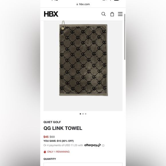 New $60 MRPs QUIET GOLF QG LINK TOWEL in Burgundy - Picture 12 of 14